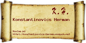 Konstantinovics Herman névjegykártya
